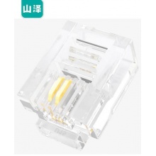 山泽2芯电话水晶头SJ-32100（100个/盒)